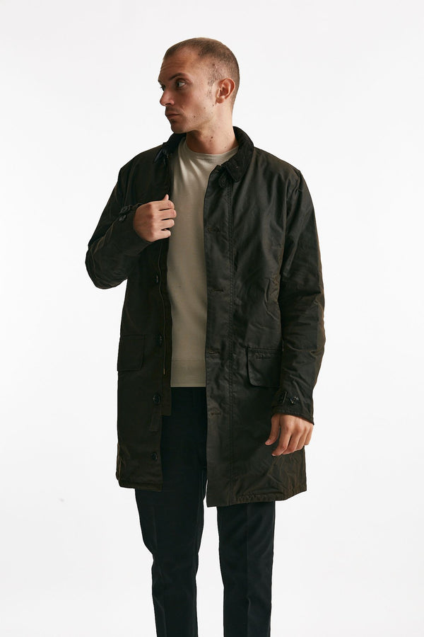 soprabito mac wax in cotone cerato dark brown-marrone uomo Barbour