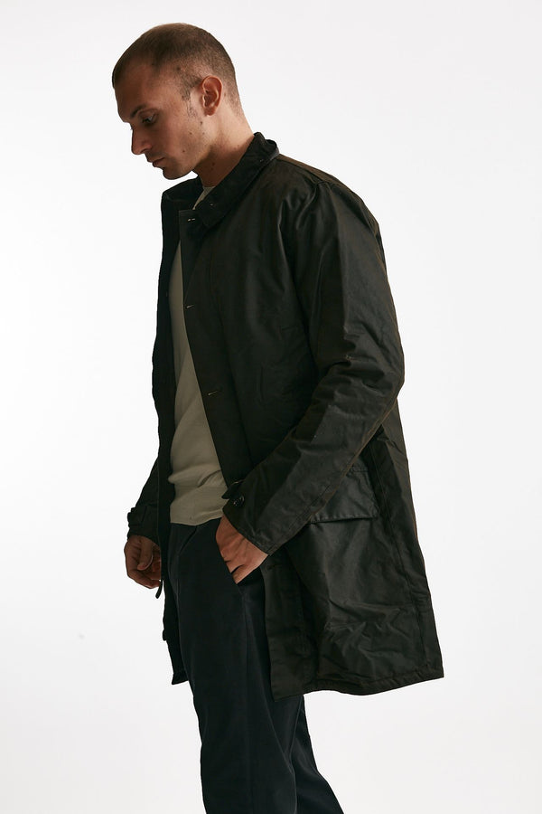 soprabito mac wax in cotone cerato dark brown-marrone uomo Barbour