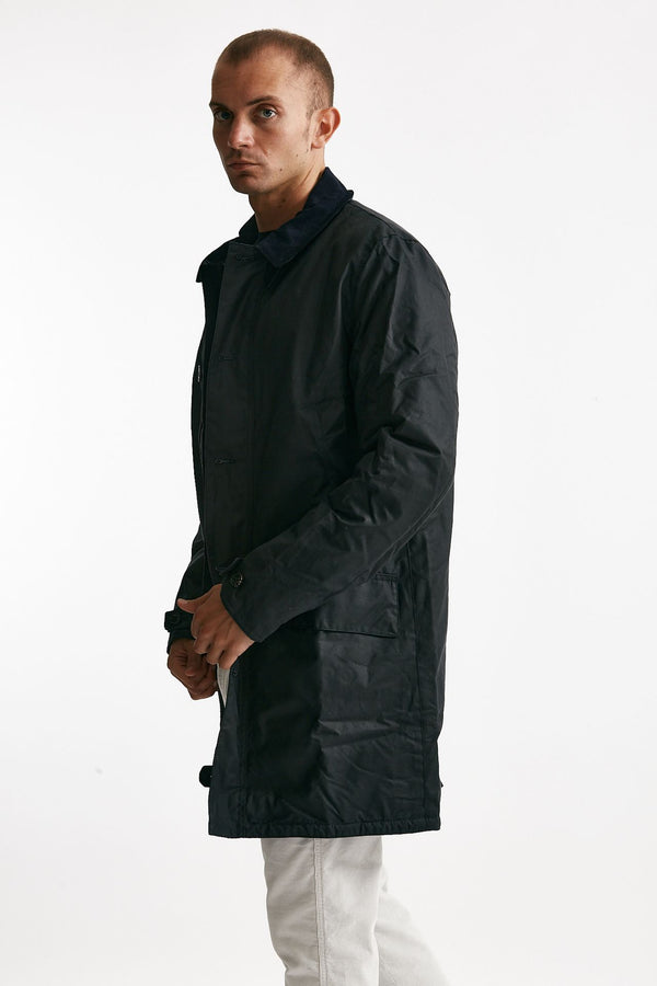 soprabito mac wax in cotone cerato navy-blu uomo Barbour