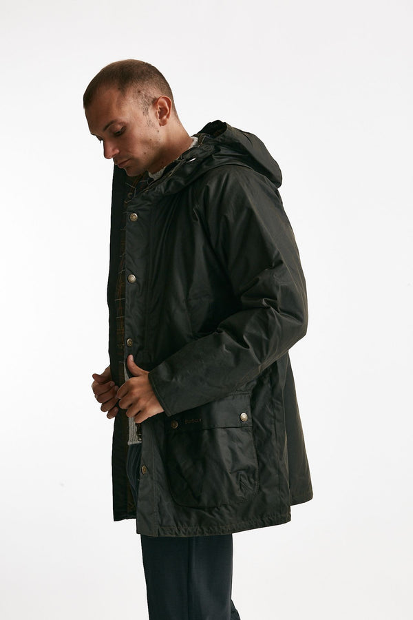 Parka BEDALE WAX PARKA in cotone cerato verde uomo Barbour