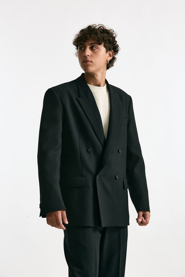 Giacca doppiopetto in lana nero uomo Covert