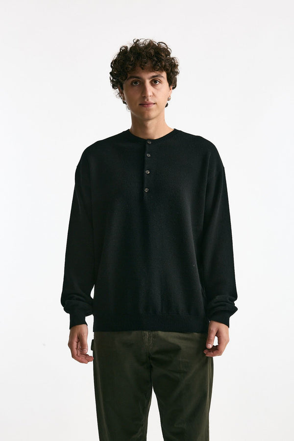 Maglia in lana cashmere e seta nero uomo Covert