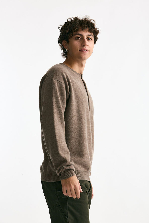 Maglia in lana cashmere e seta tortora uomo Covert