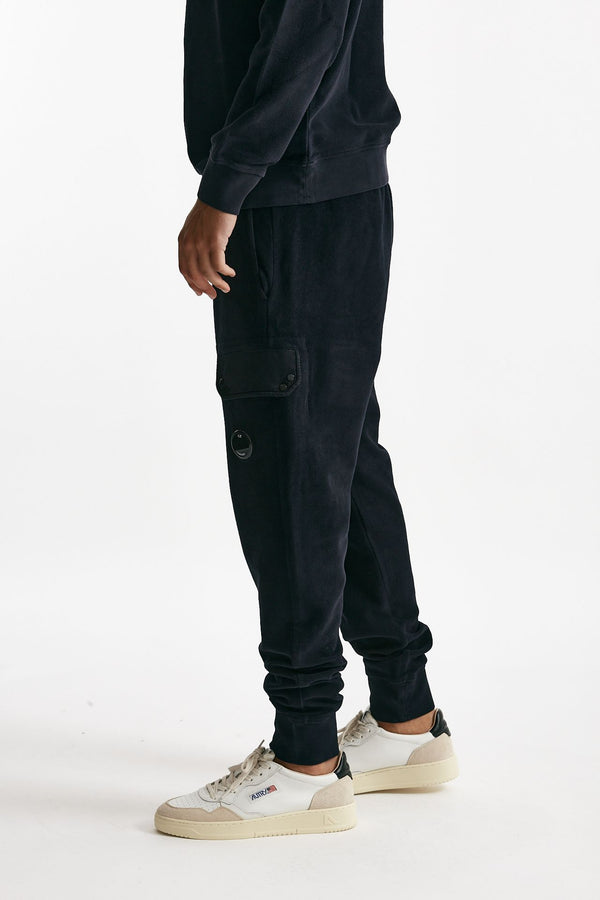 pantalone felpa brushed and emerized diagonal fleece blu uomo C.p. company