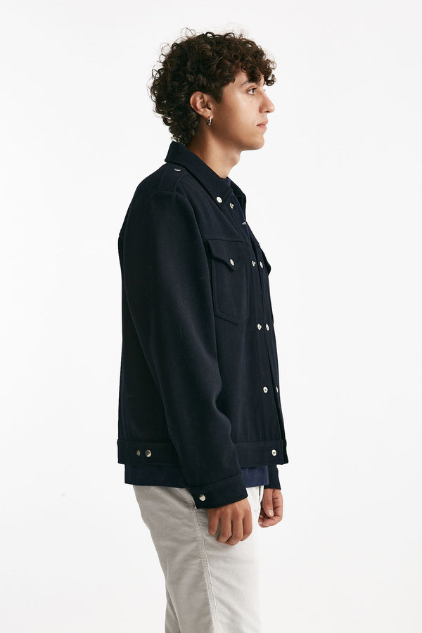 giubbino in misto lana blu uomo Department five