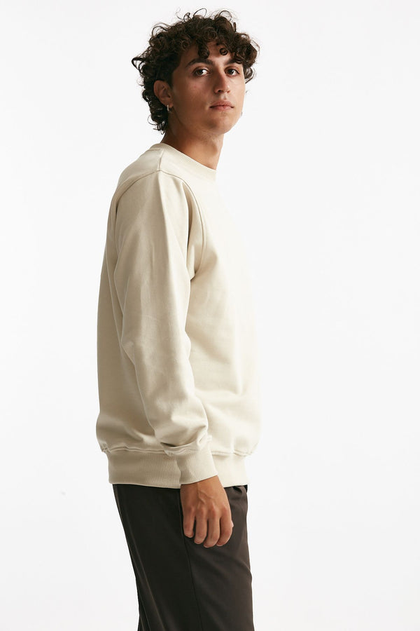 felpa in cotone panna uomo Drôle de monsieur