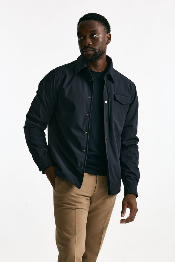 Giubbino in nylon stretch blu uomo Drumohr