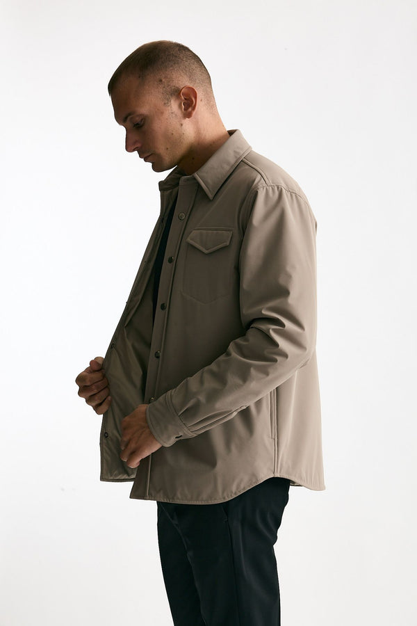 Giubbino in nylon stretch beige uomo Drumohr