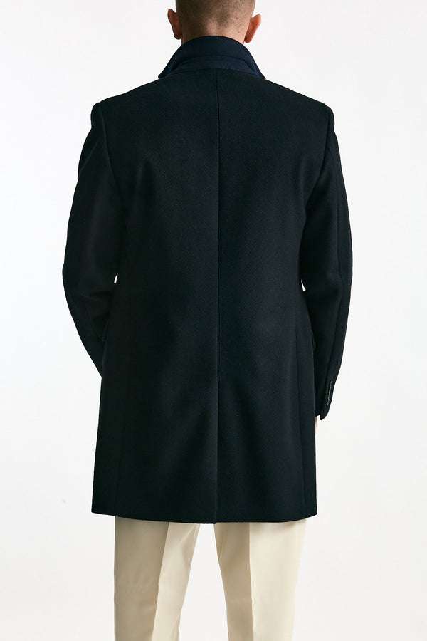 Cappotto FAY monopetto in lana e cashmere blu uomo Fay