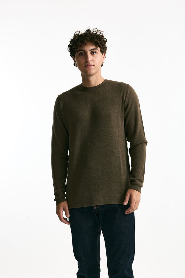 Maglia girocollo in lana militare uomo Grifoni