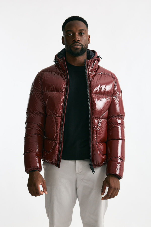 Piumino con cappuccio rosso uomo Herno