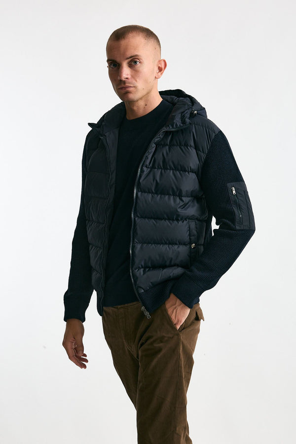 Giubbino blu esterno lana e nylon uomo Herno