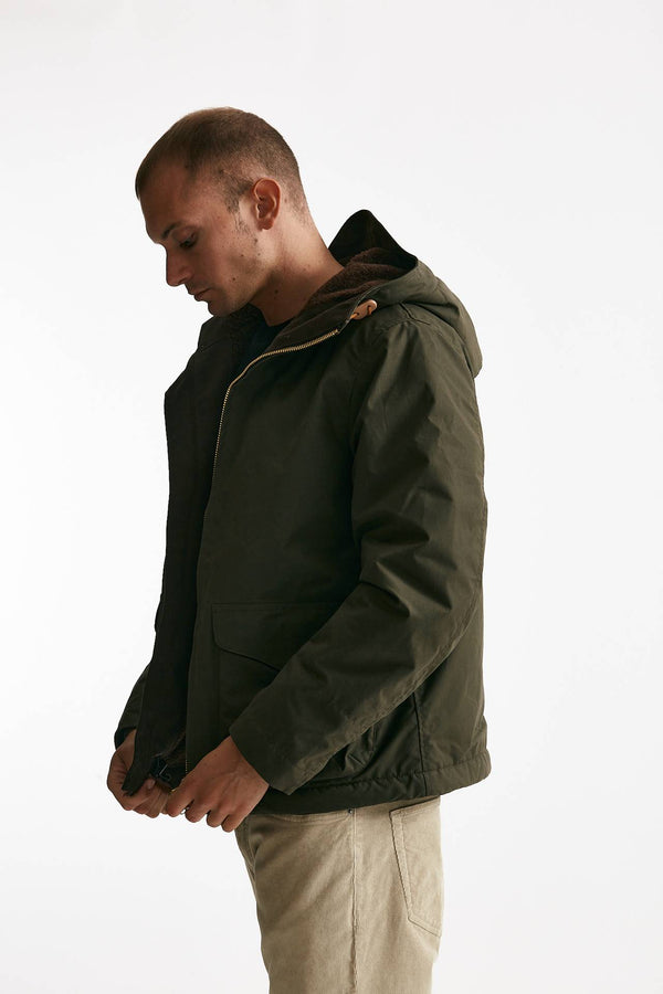 giubbotto blazer coat in cotone cerato marrone uomo Manifattura ceccarelli