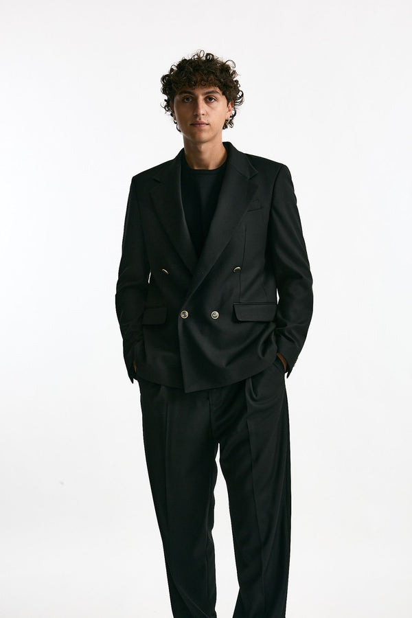 Giacca doppiopetto nero uomo Marsēm