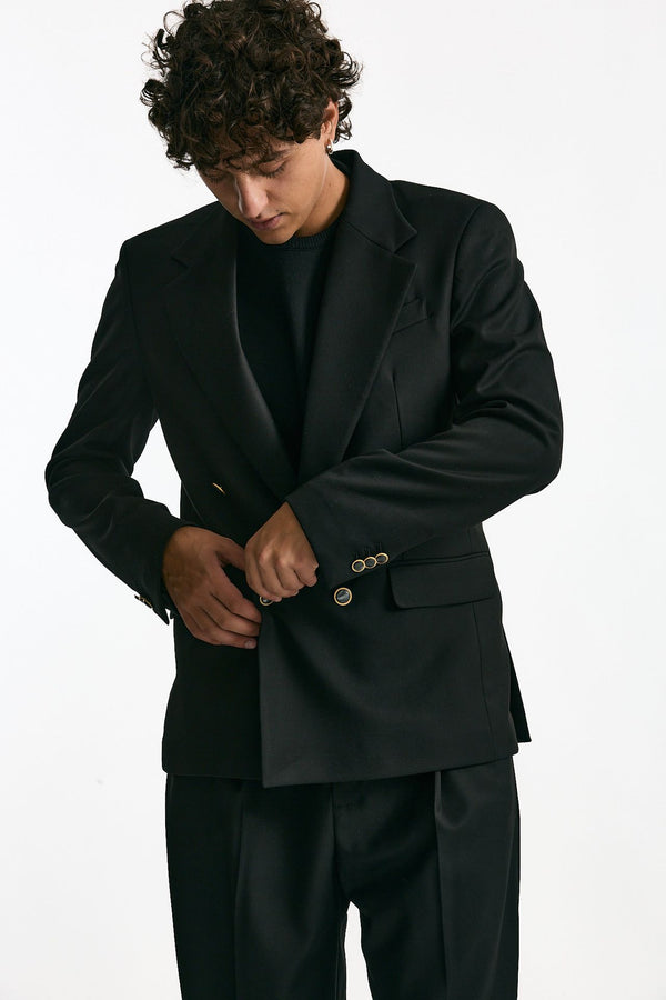 Giacca doppiopetto nero uomo Marsēm