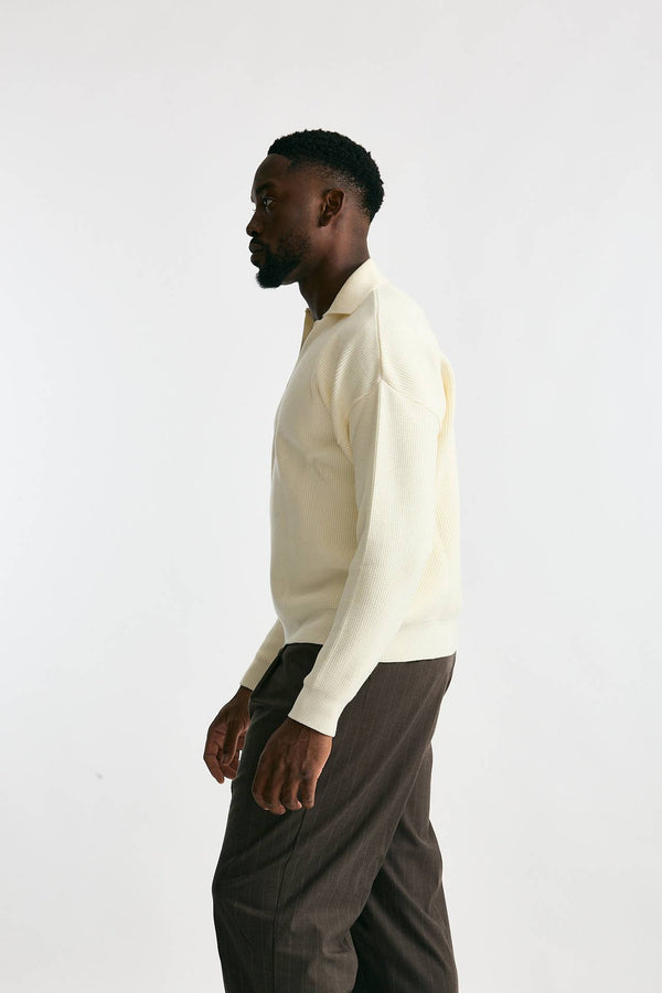 Maglia Polo scollo a V bianco uomo Marsēm