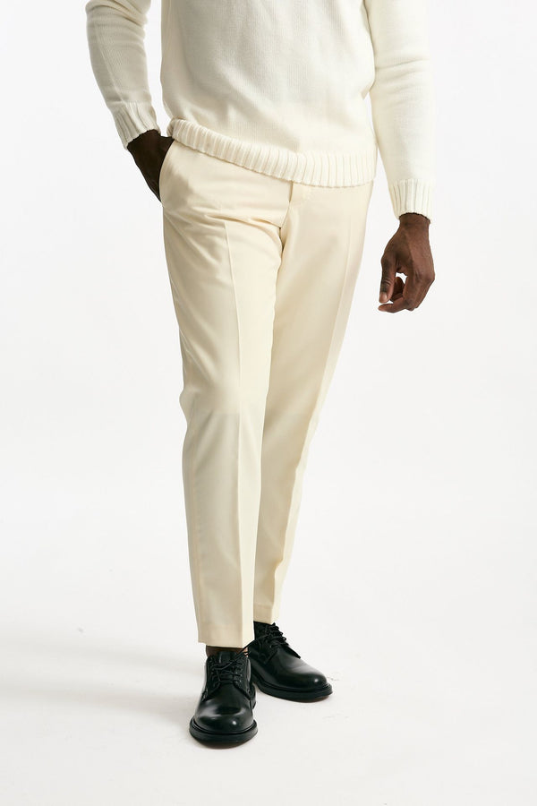 Pantalone EDGE-REBEL in lana ferma panna uomo Pt torino