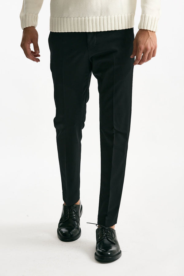 Pantalone EDGE-DIECI in lana stretch nero uomo Pt torino