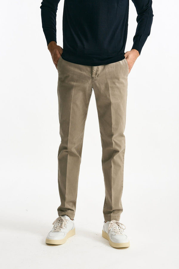 Pantalone MASTER FIT in cotone stretch  beige uomo Pt torino