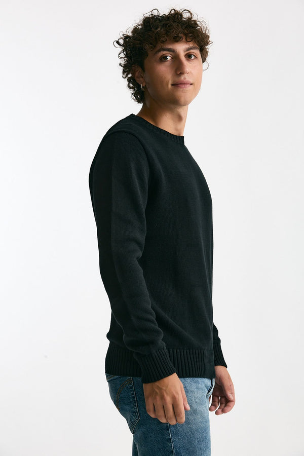 Maglia girocollo in cotone nero uomo Polo ralph lauren