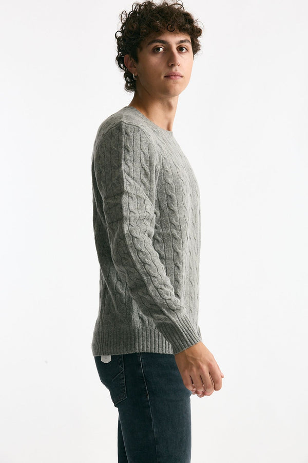 Maglia trecce in lana e cashmere grigio uomo Polo ralph lauren