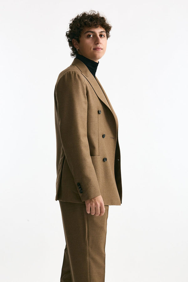 Abito doppiopetto lana e cashmere cammello uomo Santaniello