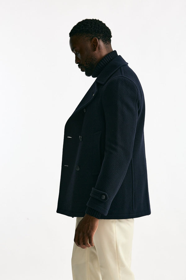 Peacoat in misto lana blu uomo Tagliatore