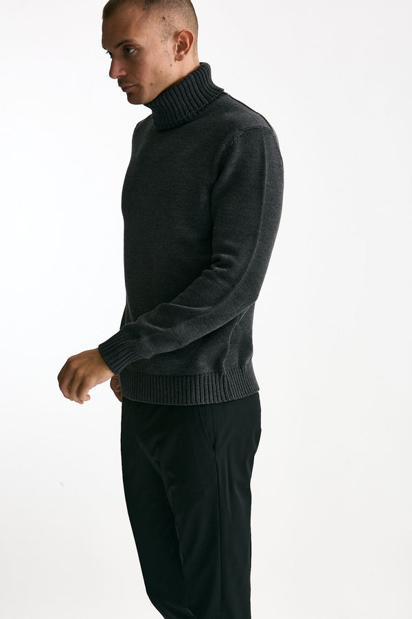 Dolcevita in lana grigio uomo Zanone