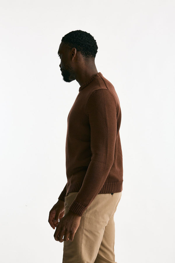 Maglia girocollo in lana bruciato uomo Zanone