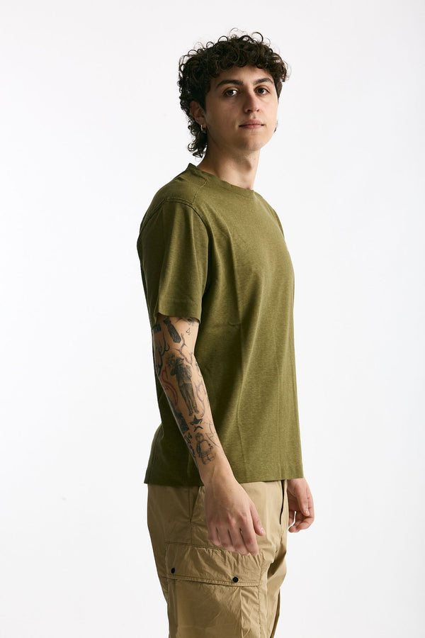 T shirt in cotone verde uomo C.p. company