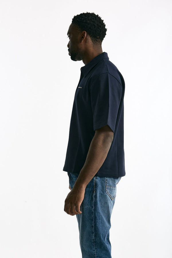 Felpa in cotone mezza manica blu uomo Department five