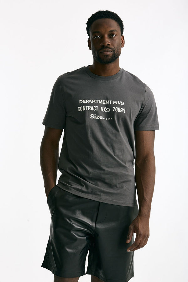 T-shirt girocollo in cotone antracite uomo Department five