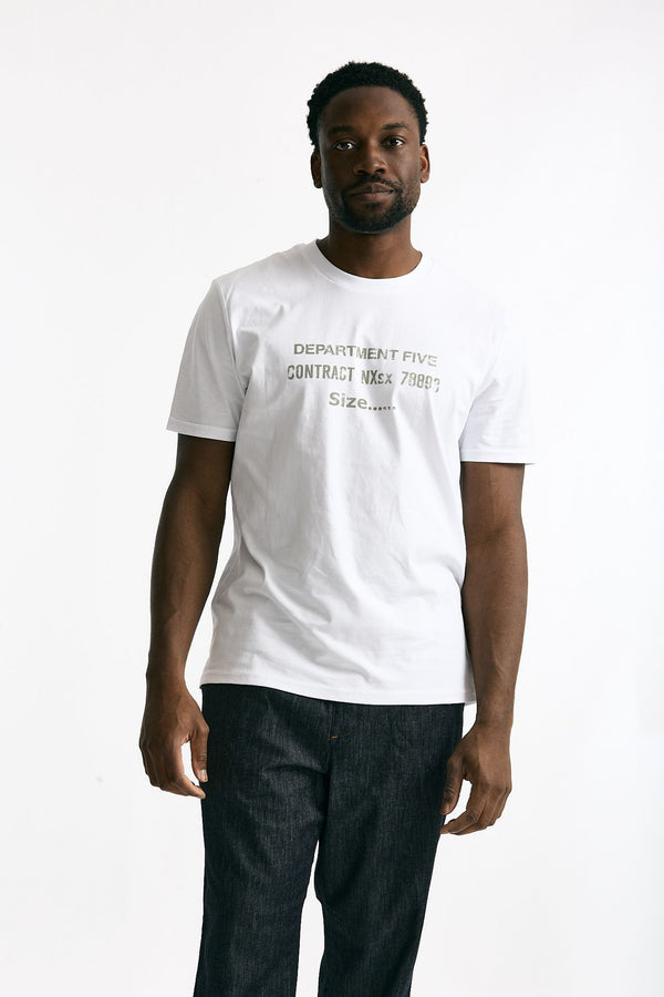 T-shirt girocollo in cotone bianco uomo Department five