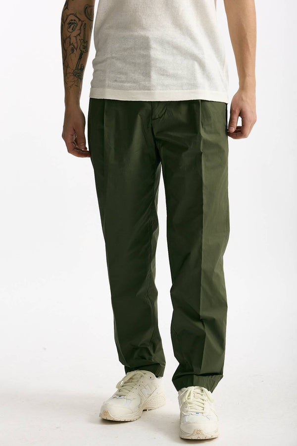 Pantalone GIN in cotone e lino stretch verde uomo Department five