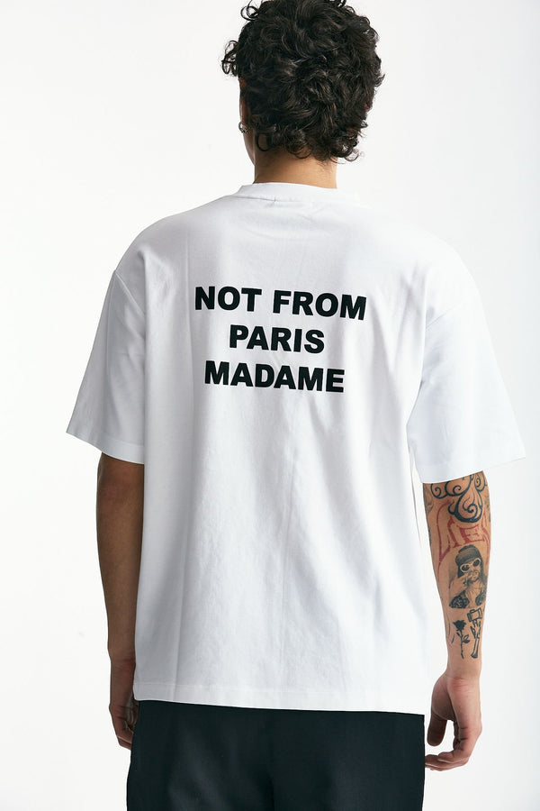 T-shirt in cotone bianco uomo Drôle de monsieur