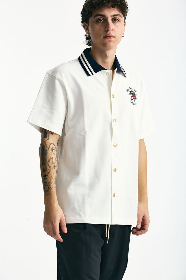 Polo in cotone piquet bianco uomo Drôle de monsieur