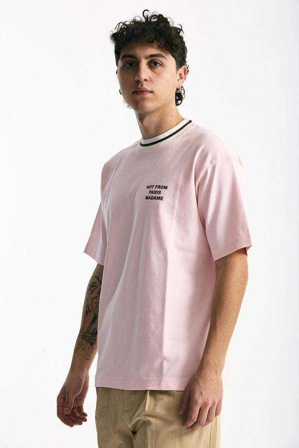 T-shirt in cotone rosa uomo Drôle de monsieur