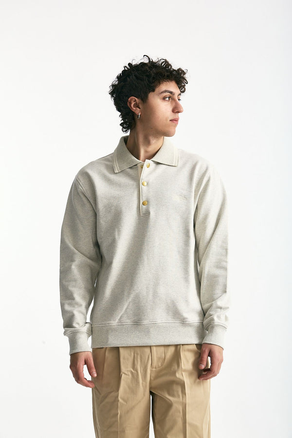 Felpa polo in cotone grigio uomo Drôle de monsieur