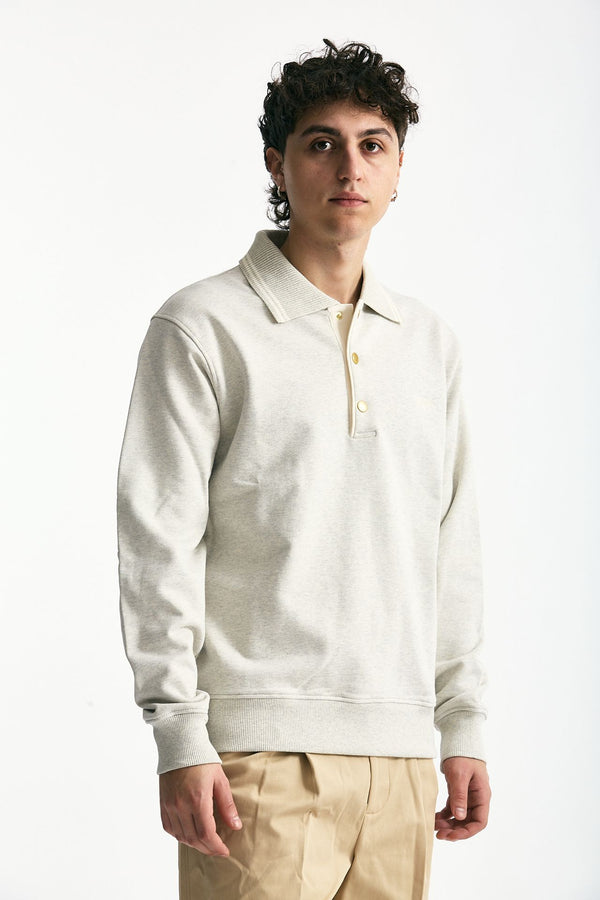 Felpa polo in cotone grigio uomo Drôle de monsieur