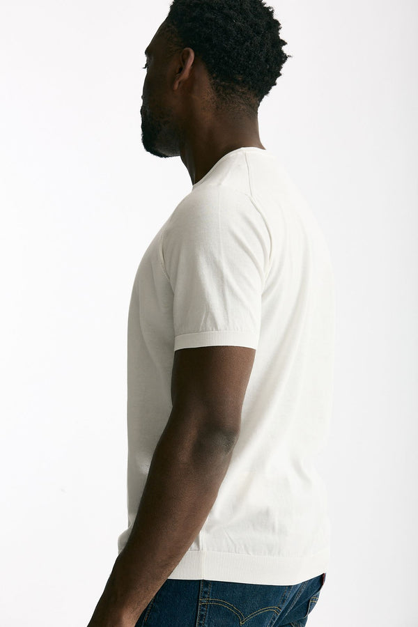 T-shirt in cotone bianco uomo Drumohr