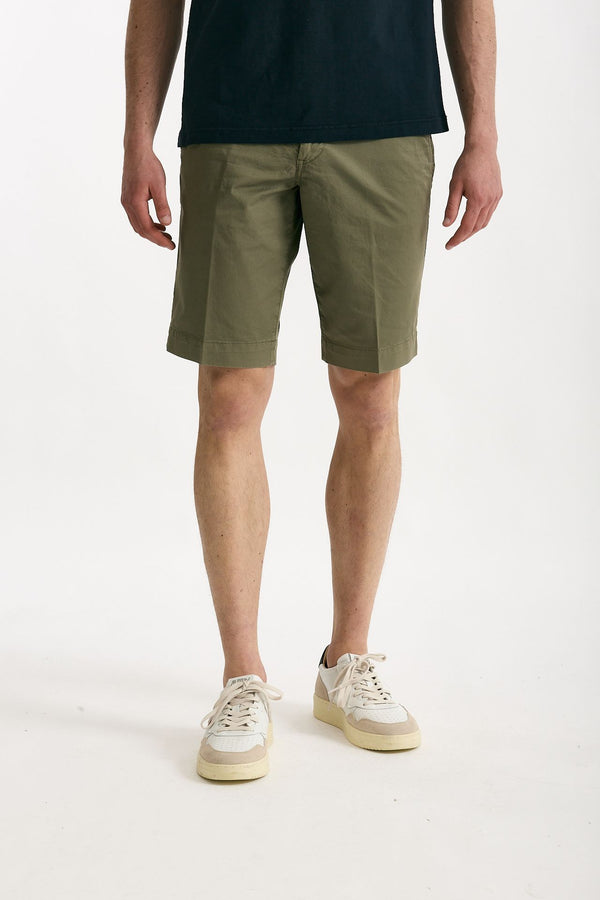 Bermuda in cotone stretch verde uomo Fay