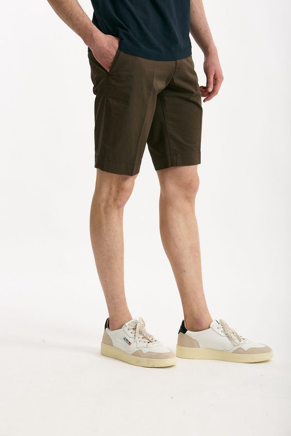 Bermuda in cotone stretch marrone uomo Fay