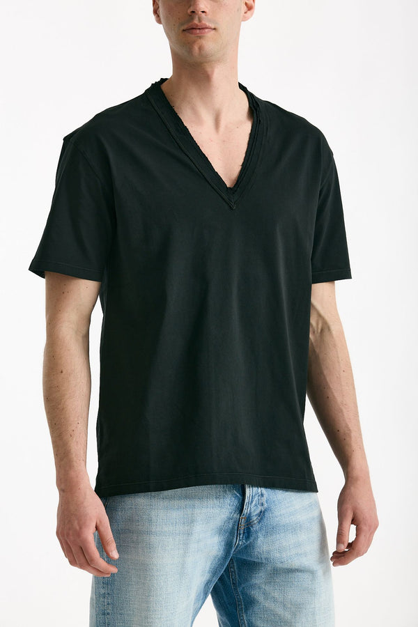 T-shirt Scollo a V nero uomo Grifoni