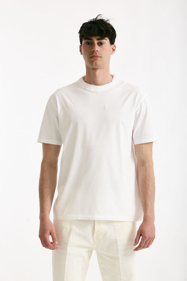 T-shirt Girocollo in cotone bianco uomo Grifoni