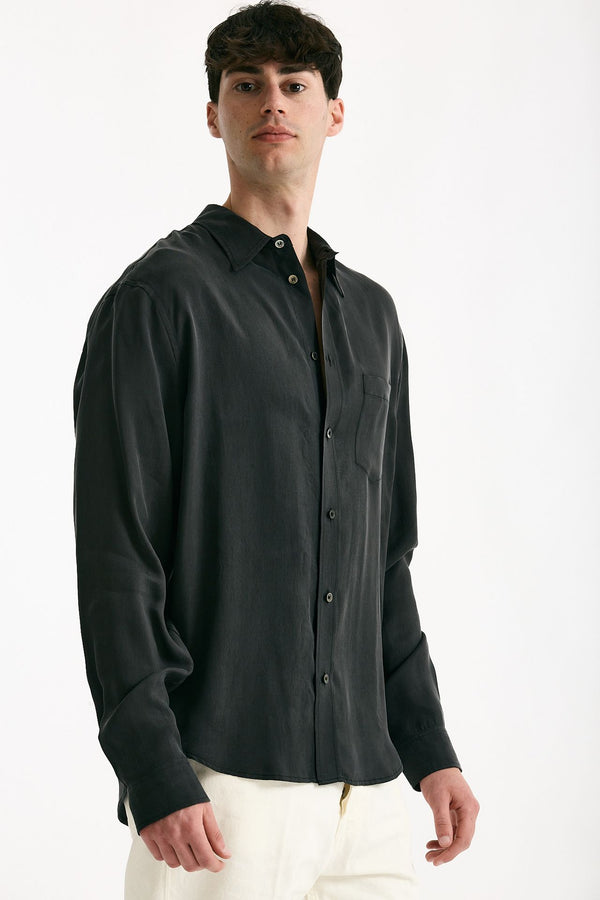 Camicia in cupro nero uomo Grifoni