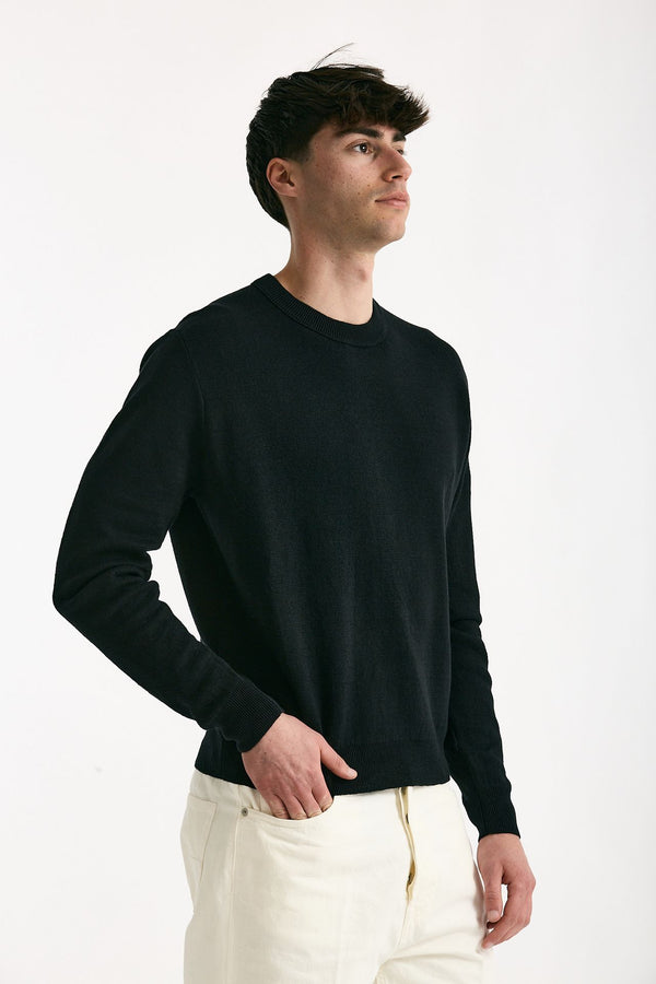 Maglia in lino nero uomo Grifoni