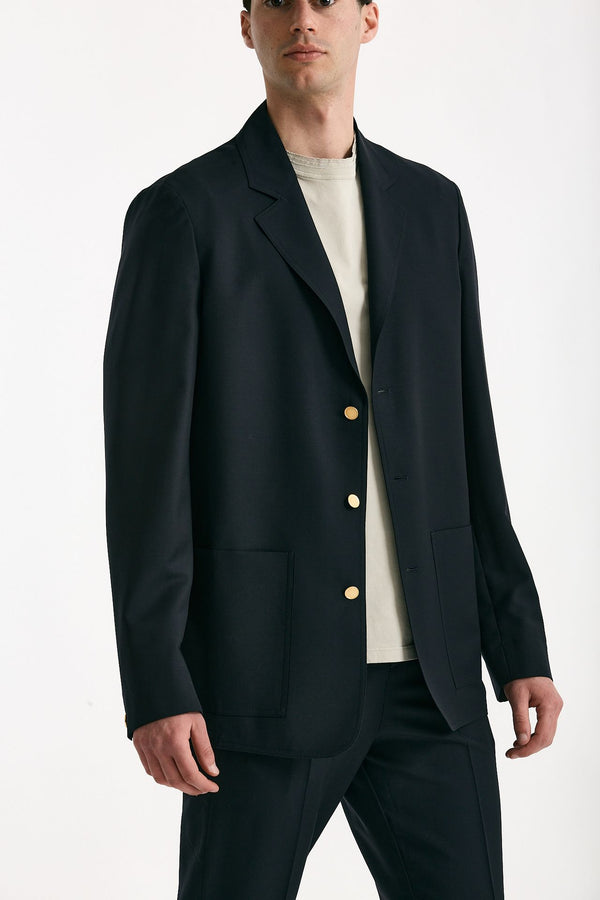 Giacca in lana ferma blu uomo Grifoni