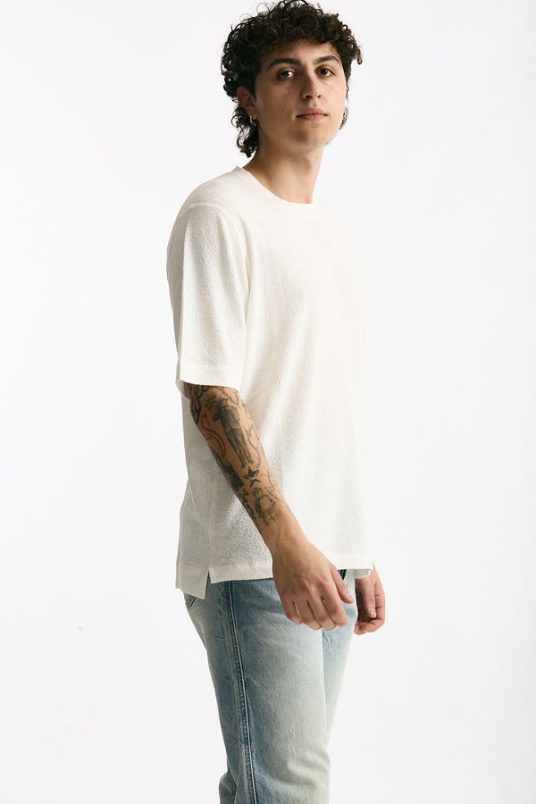 T-shirt in cotone e nylon bianco uomo Hosio