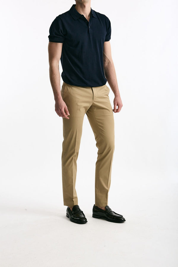 Pantalone in cotone stretch beige uomo Incotex