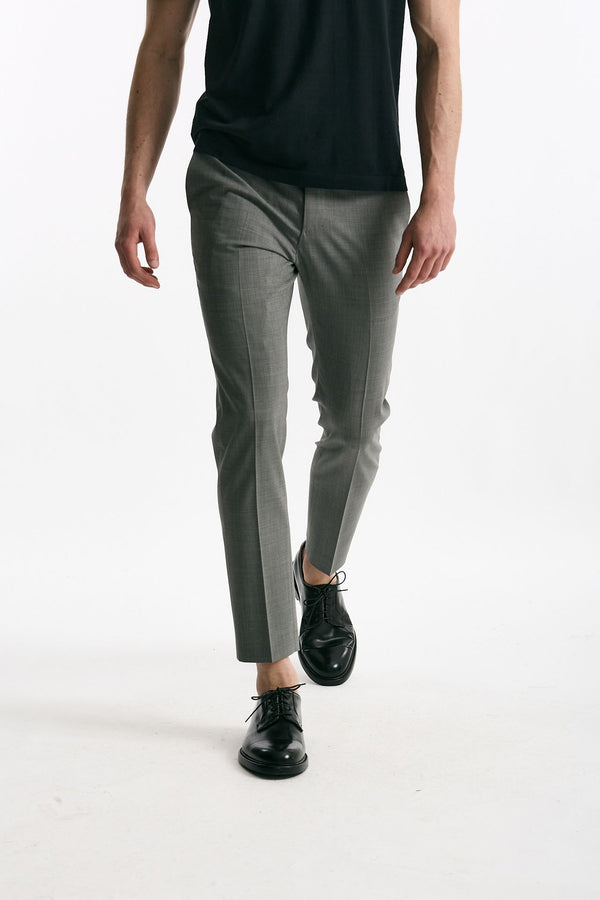 Pantalone EDGE- DIECI in lana stretch grigio chiaro uomo Pt torino